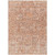9' X 12' Salmon Orange And Gray Floral Washable Indoor Outdoor Area Rug