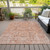 9' X 12' Salmon Orange And Gray Floral Washable Indoor Outdoor Area Rug