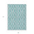 9' X 12' Teal Blue And Ivory Geometric Washable Indoor Outdoor Area Rug
