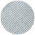 8' Sky Blue And Ivory Round Geometric Washable Indoor Outdoor Area Rug