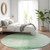 8' Green And Mint Green Round Geometric Washable Indoor Outdoor Area Rug