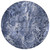 8' Navy Blue And Gray Round Abstract Washable Indoor Outdoor Area Rug