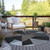 8' Chocolate Gray And Charcoal Round Geometric Washable Indoor Outdoor Area Rug