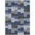 10' X 14' Navy Blue And Sky Blue Geometric Washable Indoor Outdoor Area Rug