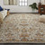 5' X 8' Gray And Gold Wool Floral Tufted Handmade Stain Resistant Area Rug