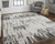 5' X 8' Gray and Ivory Abstract Power Loom Area Rug