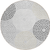 8' Gray And Taupe Round Geometric Washable Indoor Outdoor Area Rug