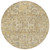 8' Wheat Beige And Gray Round Floral Washable Indoor Outdoor Area Rug