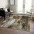 8' X 10' Chocolate Abstract Washable Non Skid Indoor Outdoor Area Rug