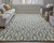 5' X 8' Green and Ivory Wool Geometric Hand Tufted Area Rug