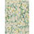 9' X 12' Green Floral Washable Non Skid Indoor Outdoor Area Rug