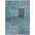 10' X 14' Teal Blue Aqua And Gray Patchwork Washable Indoor Outdoor Area Rug