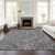 10' X 14' Gray Silver And Charcoal Paisley Washable Indoor Outdoor Area Rug
