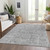 9' X 12' Gray Silver And Charcoal Floral Washable Indoor Outdoor Area Rug