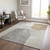 5' X 8' Beige Brown And Taupe Abstract Washable Indoor Outdoor Area Rug