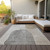 5' X 8' Beige Brown And Taupe Abstract Washable Indoor Outdoor Area Rug