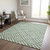 8' X 10' Green And Ivory Geometric Washable Indoor Outdoor Area Rug