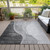 8' X 10' Gray Charcoal And Silver Abstract Washable Indoor Outdoor Area Rug