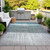 10' X 14' Teal Blue And Gray Abstract Washable Indoor Outdoor Area Rug