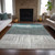 10' X 14' Teal Blue And Gray Abstract Washable Indoor Outdoor Area Rug
