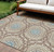 8' X 10' Khaki Brown And Taupe Floral Medallion Washable Indoor Outdoor Area Rug