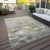 8' X 10' Beige Taupe And Wheat Floral Washable Indoor Outdoor Area Rug