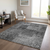 9' X 12' Gray Charcoal And Silver Patchwork Washable Indoor Outdoor Area Rug