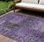 10' X 14' Eggplant Purple And Charcoal Patchwork Washable Indoor Outdoor Area Rug