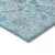 8' X 10' Aqua Blue And Silver Floral Washable Indoor Outdoor Area Rug