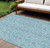 8' X 10' Aqua Blue And Silver Floral Washable Indoor Outdoor Area Rug