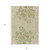 8' X 10' Khaki Ivory And Green Floral Washable Indoor Outdoor Area Rug