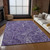 8' X 10' Purple Lavender And Silver Paisley Washable Indoor Outdoor Area Rug
