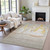 10' X 14' Taupe And Gold Nautical Washable Indoor Outdoor Area Rug