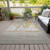 10' X 14' Taupe And Gold Nautical Washable Indoor Outdoor Area Rug