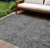 10' X 14' Charcoal And Silver Floral Washable Indoor Outdoor Area Rug