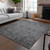 10' X 14' Charcoal And Silver Floral Washable Indoor Outdoor Area Rug