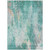 10' X 14' Teal Blue Peach And Ivory Abstract Washable Indoor Outdoor Area Rug