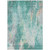 10' X 14' Teal Blue Peach And Ivory Abstract Washable Indoor Outdoor Area Rug