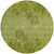 8' Olive Green And Fern Green Round Floral Washable Indoor Outdoor Area Rug