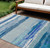 10' X 14' Blue Abstract Washable Indoor Outdoor Area Rug
