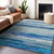 10' X 14' Blue Abstract Washable Indoor Outdoor Area Rug