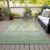 10' X 14' Green And Gold Nautical Washable Indoor Outdoor Area Rug