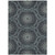 10' X 14' Charcoal Gray And Ivory Floral Medallion Washable Indoor Outdoor Area Rug