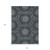 10' X 14' Charcoal Gray And Ivory Floral Medallion Washable Indoor Outdoor Area Rug