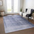 8' X 10' Navy Blue And Sky Blue Abstract Washable Indoor Outdoor Area Rug