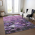10' X 14' Purple Eggplant And Lavender Floral Washable Indoor Outdoor Area Rug