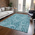 8' X 10' Turquoise And Ivory Paisley Washable Indoor Outdoor Area Rug