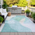 10' X 14' Pale Aqua And Beige Abstract Washable Indoor Outdoor Area Rug