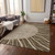 9' X 12' Brown Taupe And Beige Abstract Washable Indoor Outdoor Area Rug