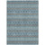 8' X 10' Teal Blue Aqua And Gray Floral Medallion Washable Indoor Outdoor Area Rug